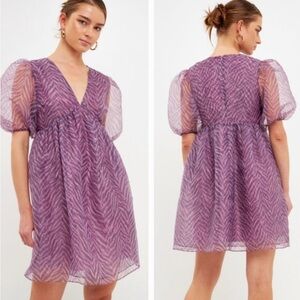Endless Rose Babydoll Puff Sleeve dress